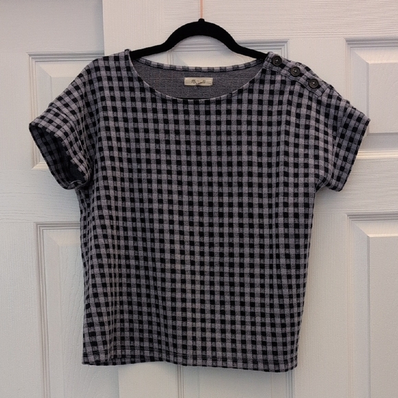 Madewell Tops - Madewell Small Checked Short Sleeved Top